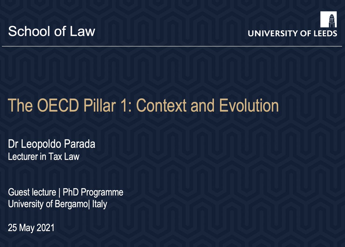 Glad to be back in Bergamo (virtually) giving a guest lecture for <a href="/GBizioli/">Gianluigi Bizioli</a>  's Ph.D. students at <a href="/UniBergamo/">UniBg</a>. Thanks a lot for the kind invite! 🤓 I will miss our classic Italian lunch afterward, tho 🍷🍝 <a href="/Law_Leeds/">Law at Leeds</a> <a href="/CBLP_Leeds/">Centre for Business Law and Practice</a> #TaxTwitter