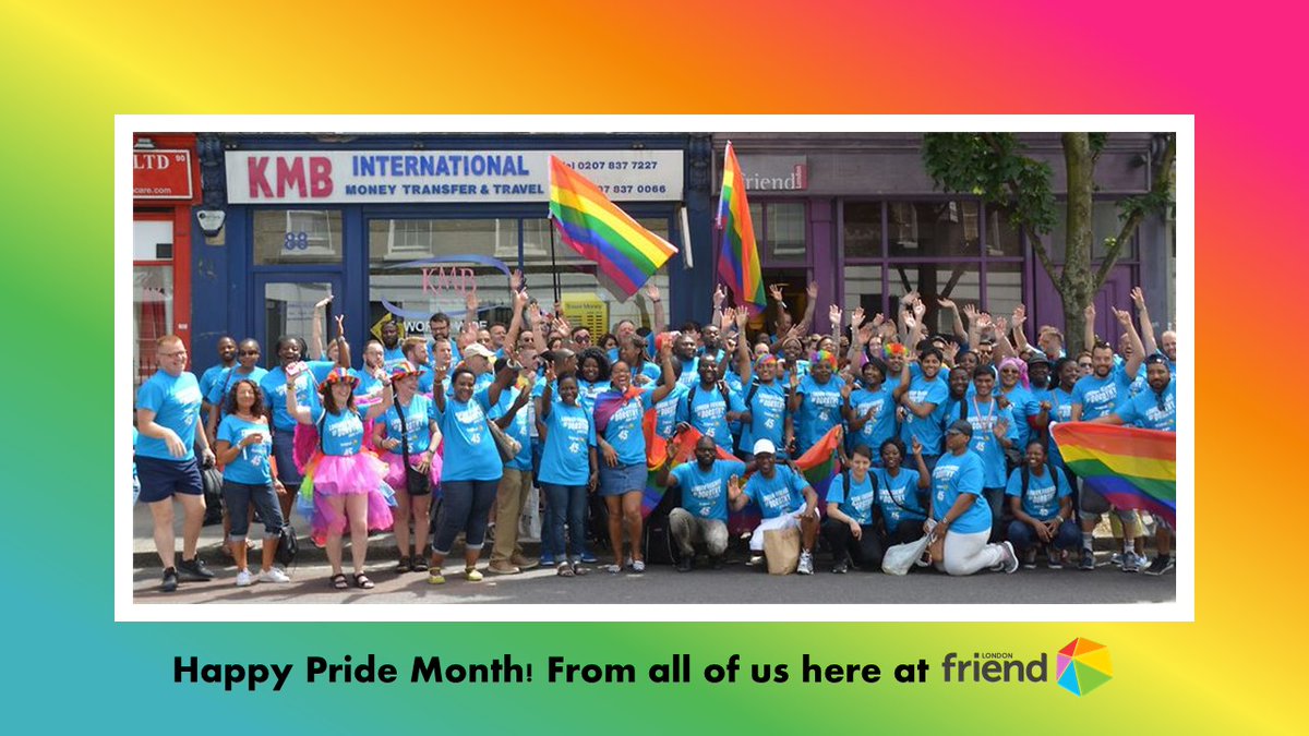 lgbtfriend's tweet photo. Happy #PrideMonth from all of us here at #LondonFriend! We cannot wait to see what the month brings us. Make sure to keep an eye on our social media pages for upcoming events to celebrate this glorious month! https://t.co/2KRTKshk0Q