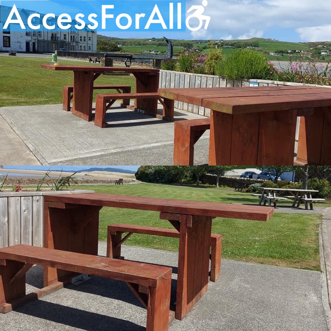 Great to see Wheelchair accessible benches on the green in Dunfanaghy county Donegal. 👏👏 💪🏻💪🏻
#summerofaccess #outdoordining #inclusivedesign #inclusion #accessibility #parksforall #greenspacesforall