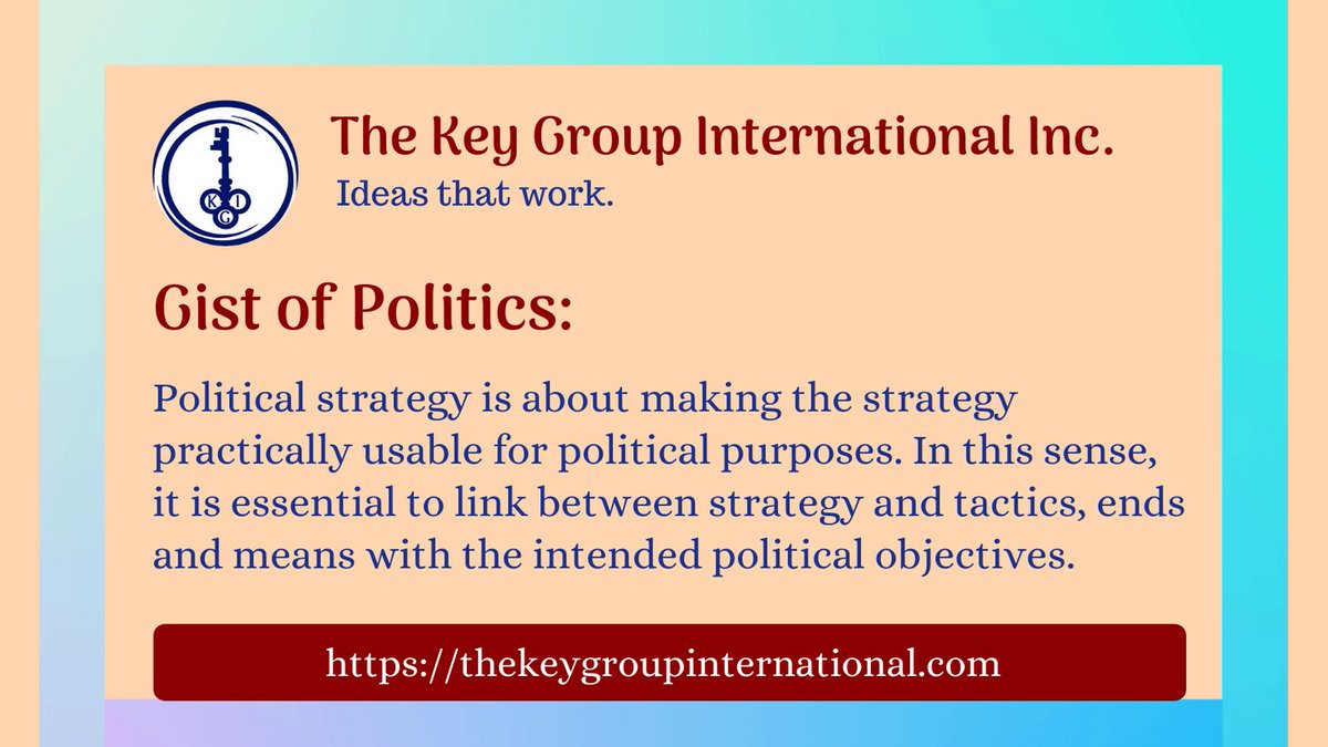 keygroupintl's tweet photo. Political strategy is about making the strategy practically usable for political purposes.
.
#leadershipchallenge #Entrepreneur #Entrepreneurship
#Leadership #Strategy #Politics #Political #PoliticalStrategy #KeyStrategy #KeyGroup https://t.co/w6p4RBF5SK