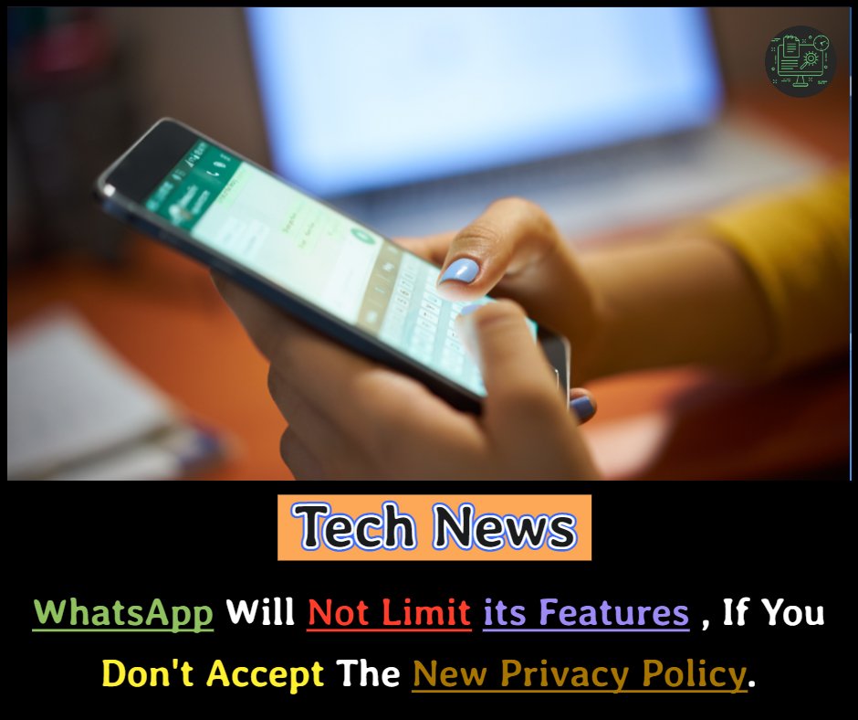 crazytechgo's tweet image. WhatsApp Will Not Limits Its Features, If You Don't Accept the New Privacy Policy.
#privacy #WhatsAppPrivacyPolicy #WhatsApp #FacebookBan #BanTwitterInIndia #IStandWithTwitterIndia #BreakingNews #TwitterIndia #TwitterBan #Facebook #Telegram #technology #privacypolicy
