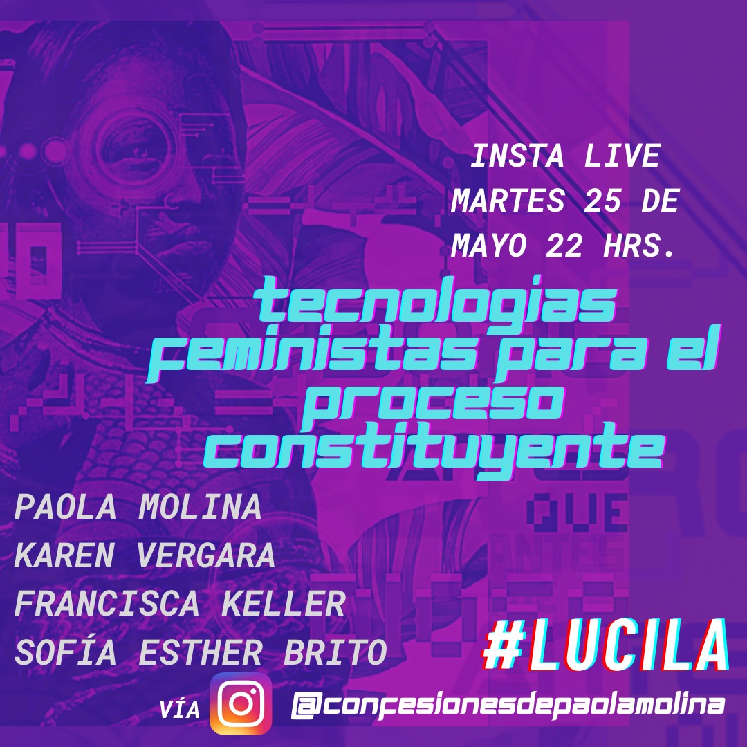 Karen Vergara (@una_geminiana) on Twitter photo Hoy a las 22hrs: "Tecnologías feministas para el proceso constituyente" junto a <a href="/polaberta/">Paola S. Molina</a> <a href="/Fcakeller/">Francisca Keller</a> y <a href="/sofia_brito18/">sofia brito💚</a> 👩🏻💻💜🛸⚡📣 vía Instagram 👯♀️ Hoy a las 22hrs: "Tecnologías feministas para el proceso constituyente" junto a <a href="/polaberta/">Paola S. Molina</a> <a href="/Fcakeller/">Francisca Keller</a> y <a href="/sofia_brito18/">sofia brito💚</a> 👩🏻💻💜🛸⚡📣 vía Instagram 👯♀️