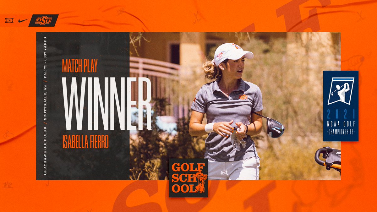 That's all she wrote. 

<a href="/ifsgolf/">Isabella Fierro</a> clinches the match, and the Cowgirls are moving to the #NCAAGolf semifinals!!!

🤠 3
🦅 0

#GolfSchool I #GoPokes