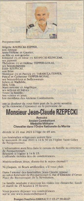 Radio_C2F's tweet photo. J'ai la tristesse de vous annoncer le décès de Jean-Claude RZEPECKI.

Nous avions servi ensemble au GIO, et plus particulièrement au sein d'une Tactical Psyops Team au Liban...

Il laisse le souvenir d'un bon vivant, et surtout celui d'un excellent frère d'arme...

RIP L'ancien. https://t.co/lrgE6fqrv0