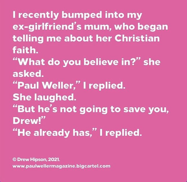 mrscmway's tweet image. 😂 love this 💕 I have the same religion!  #modgod #paulweller
