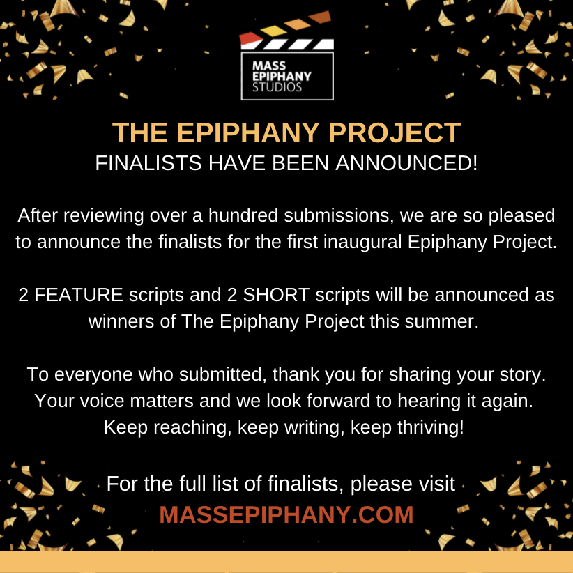 MassEpiphany's tweet image. Congratulations to the finalists of the Epiphany Project! #massepiphanystudios #TheEpiphanyProject #iseeme #finalists #LGBTQIA #BIPOC #tellyourstory
