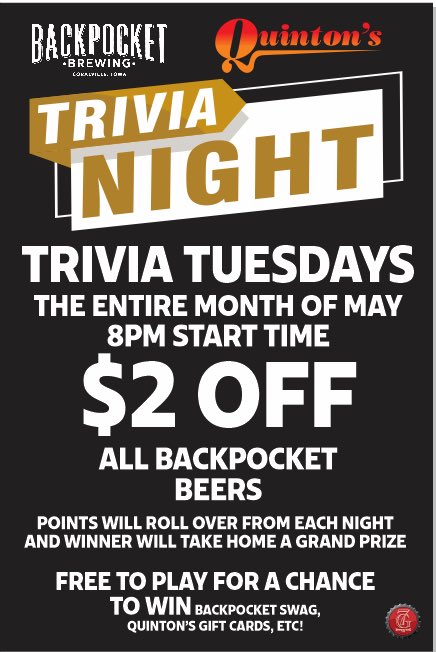 All day specials: 2 for 1 jumbo wings, $1 off everything behind the bar and $1.50 wells after 10pm! Winner takes home the grand prize 💥