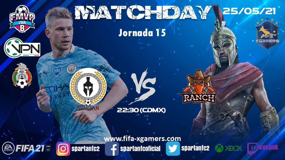 SpartanFC2's tweet photo. 🔥 Hoy hay FMVP ⚽️🎮

📅 J15 🆚 @Ranchesports
⏰ 22:30

📅 J16 🆚 #TheAcesFC
⏰ 23:00

🏆 @VPN_MEXICO - 2da División B

▶️ Transmisión en vivo: https://t.co/mqN3EtbRX4

| #FMVP | #VPNMéxico | #ProClubs | #XBOX | #eSports | #FIFA21 | #ClubesPRO | #eLigaMX | #CristianMartinoli | https://t.co/VbzZ6pU5OT