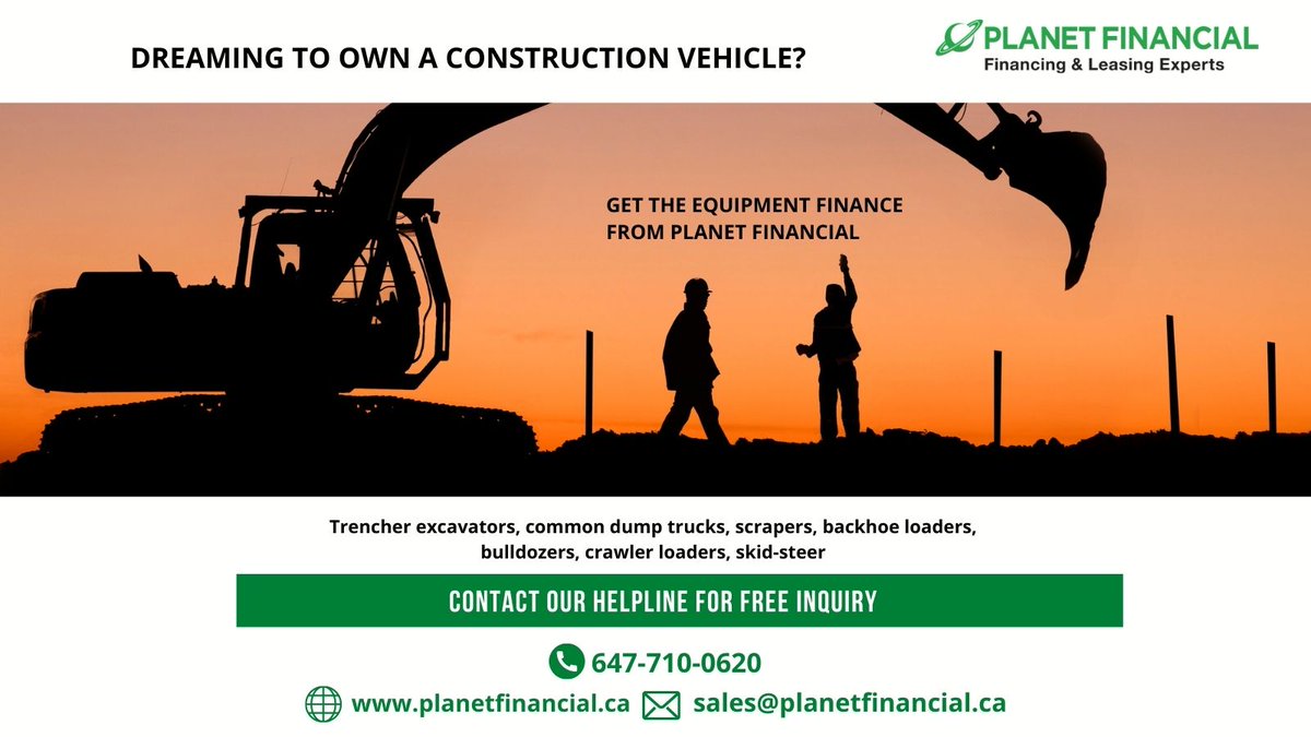 planetfinancia3's tweet photo. ✅If you agree to all the questions above Contact our dedicated team for Equipment Financing today.
✅Get your approval with flexible interest rate.
📲647-710-0620/ 647-449-6060
📧sales@planetfinancial.ca
✅You can also visit our website and fill out the credit application today. https://t.co/ISC8ogCh48