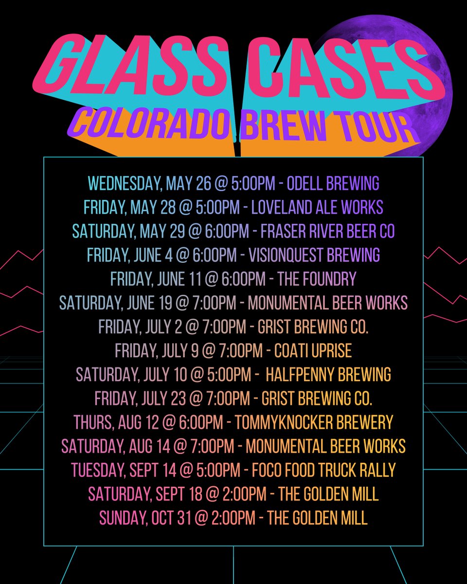 glasscasesband's tweet photo. the colorado brew tour starts TOMORROW 😎👾🔊⛽️🥁
come say hello to your friendly neighborhood alternative band: https://t.co/hpXKiIjmvs https://t.co/UxK6jyUTx8