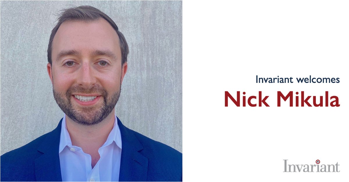 invariant's tweet image. We are excited to welcome defense, intelligence, and security expert @n_mikula to our growing #bipartisan #governmentrelations team. Nick brings more than a decade of experience providing strategic guidance on complex policy matters. bit.ly/2RE1B3A