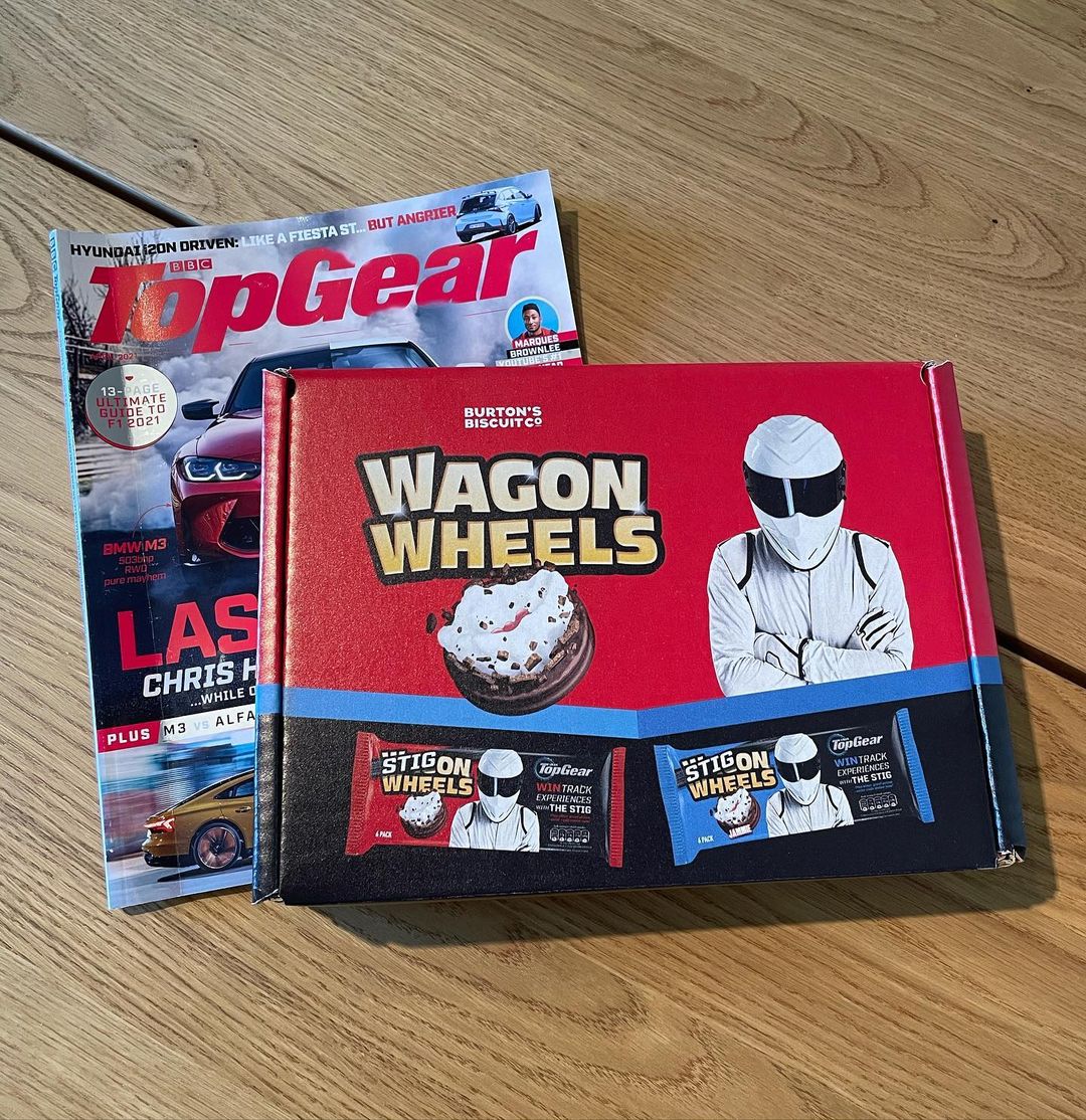 Wagon Wheels ✅
Top Gear ✅
Crumbs ❎

Special Edition The Stig Wagon Wheels available now at all retailers that stock Wagon Wheels.
 Keep a look out as there are some unforgettable <a href="/topgear/">Top Gear</a> experiences up for grabs 👀

📷: @_well_this_is_new_ (via IG)