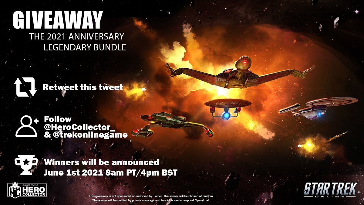 HeroCollector_'s tweet image. To celebrate the House United Launch #StarTrekOnline gave us a wonderful bundle to #giveaway! 

Retweet this tweet &amp;amp; Follow @HeroCollector_ and @trekonlinegame for the chance to win the amazing in game 2021 Anniversary Legendary Bundle! 

More info: ow.ly/XQYb50EUSYG