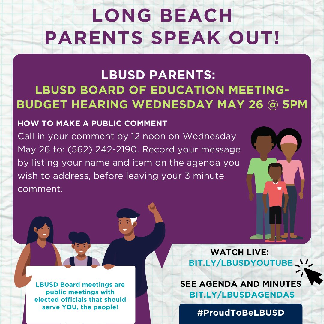 BHCLongBeach's tweet photo. Is your student in an English Language Learner program? How can LBUSD help support English learners?

How to Read the LCAP – English Learners Example (14 min): https://t.co/pHWX1R7A4U

Attend the 5/26 @ 5pm LBUSD Board of Education Meeting- Budget Hearing  focus on LCAP. https://t.co/dUN9AZmuF5