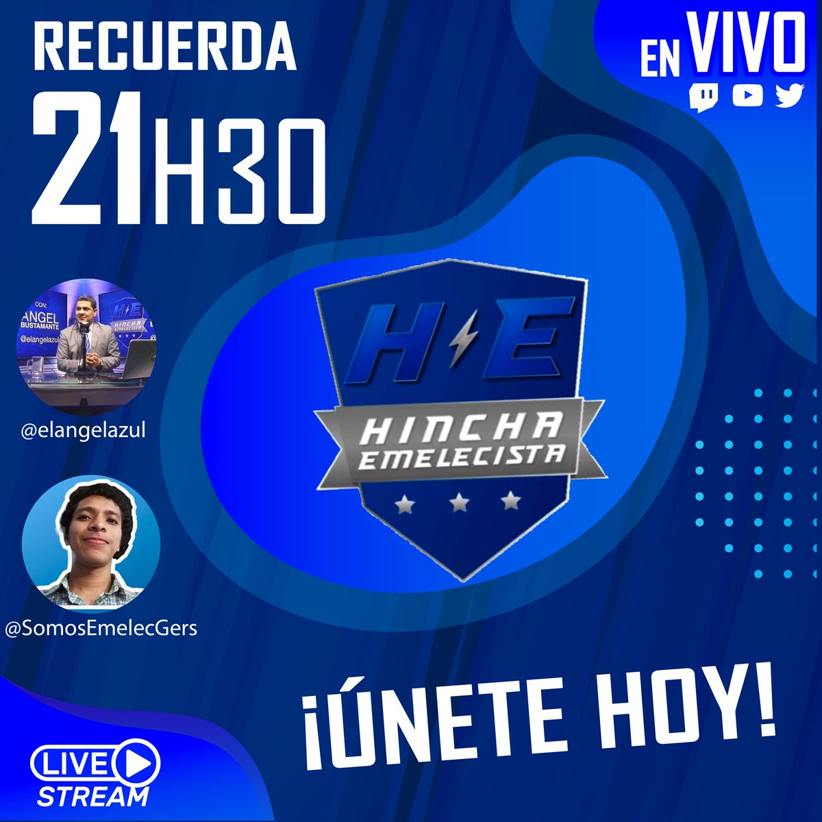 Somos Emelec Gerson On Twitter Hoy En Tu Programa Favorito Hinchaemelecista 21h30 En Vivo Junto A Somosemelecgers Copasudamericana Martes 25 De Mayo 19 30 Emelec Vs Talleres