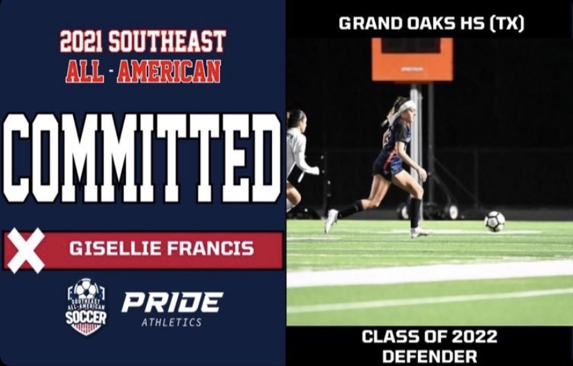 Gisellief's tweet photo. So excited to be attending the Southeast All-American Showcase! See you soon Daytona! @grandoakssoccer @SEAllAmerican @SEAAScouts https://t.co/l8xNO2JEJ7