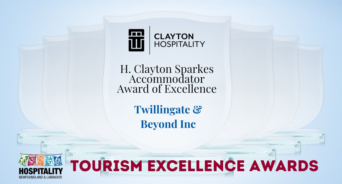 HospitalityNL's tweet photo. Congratulations to Twillingate &amp; Beyond Inc. , 2021 recipient of the H. Clayton Sparkes Accommodator Award of Excellence. 

#TourismCounts https://t.co/8VKuAuokPn