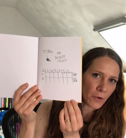 DandQ's tweet photo. The title MY BEGGING CHART comes from a real begging chart Keiler's daughter, Xia, made. It scientifically quantifies the effectiveness of begging. @KeilerRoberts is live NOW on our insta https://t.co/5MDWRt7WHy #keilerroberts #mybeggingchart #instoresnow https://t.co/YvuFC5QKIX