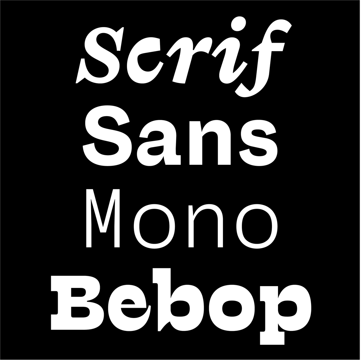 ✨UPDATE✨ Token v0.7 by <a href="/phantomfoundry/">Phantom 👻 Foundry</a> adds Bebop, a new style that's a free interpretation of a reverse contrast. With low contrast and sharp details, this powerful display font complements the rest of the family. futurefonts.xyz/phantom-foundr…