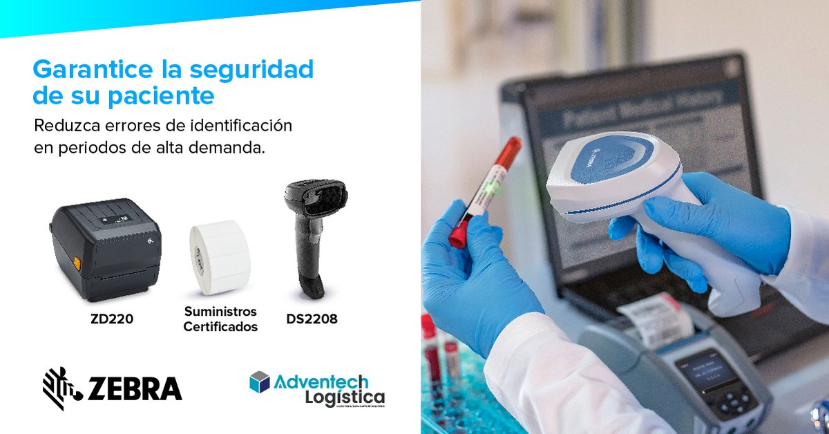 AdventechL's tweet image. ¡Garantice la seguridad de su paciente!

Reduzca errores de identificación en periodos de alta demanda, te recomendamos los siguientes equipos para el área hospitalaria. 

#zebra #zebratechnologies #adventechlogistica