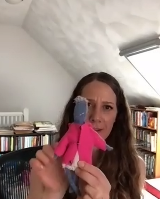 DandQ's tweet photo. "I brought some things that I made. This is a doll that I knit and embroidered... It used to have a googley eye that fell off." - @KeilerRoberts launching MY BEGGING CHART on our Insta right now :D https://t.co/5MDWRt7WHy #mybeggingchart #instoresnow #keilerroberts #instalive https://t.co/pLTtHGloRi
