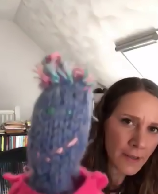 DandQ's tweet photo. "I brought some things that I made. This is a doll that I knit and embroidered... It used to have a googley eye that fell off." - @KeilerRoberts launching MY BEGGING CHART on our Insta right now :D https://t.co/5MDWRt7WHy #mybeggingchart #instoresnow #keilerroberts #instalive https://t.co/pLTtHGloRi