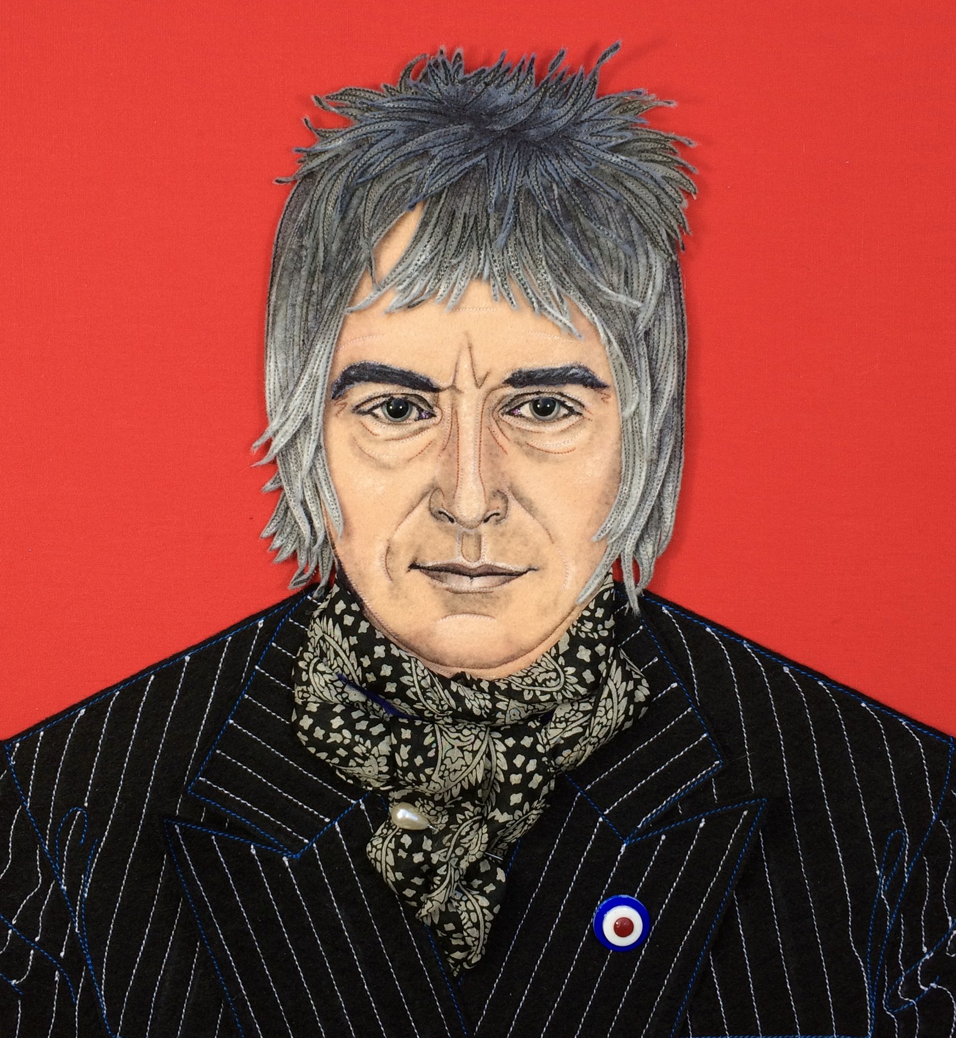 HAPPY BIRTHDAY MOD FATHER. 
A PORTRAIT I STITCHED OF PAUL WELLER A WHILE AGO. 