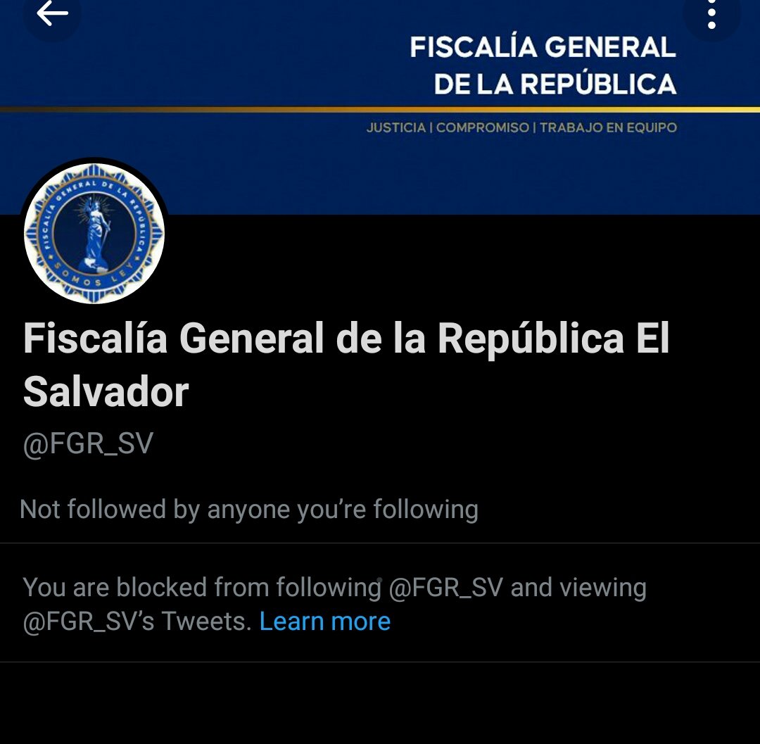 <a href="/DaniaGonzalz/">Dania González</a> Miren qué bonito...... WTF....ni Raúl Melara me tenía bloqueado. Y ahora la nueva Fiscalía está con sus cosas. Que pasa acá????