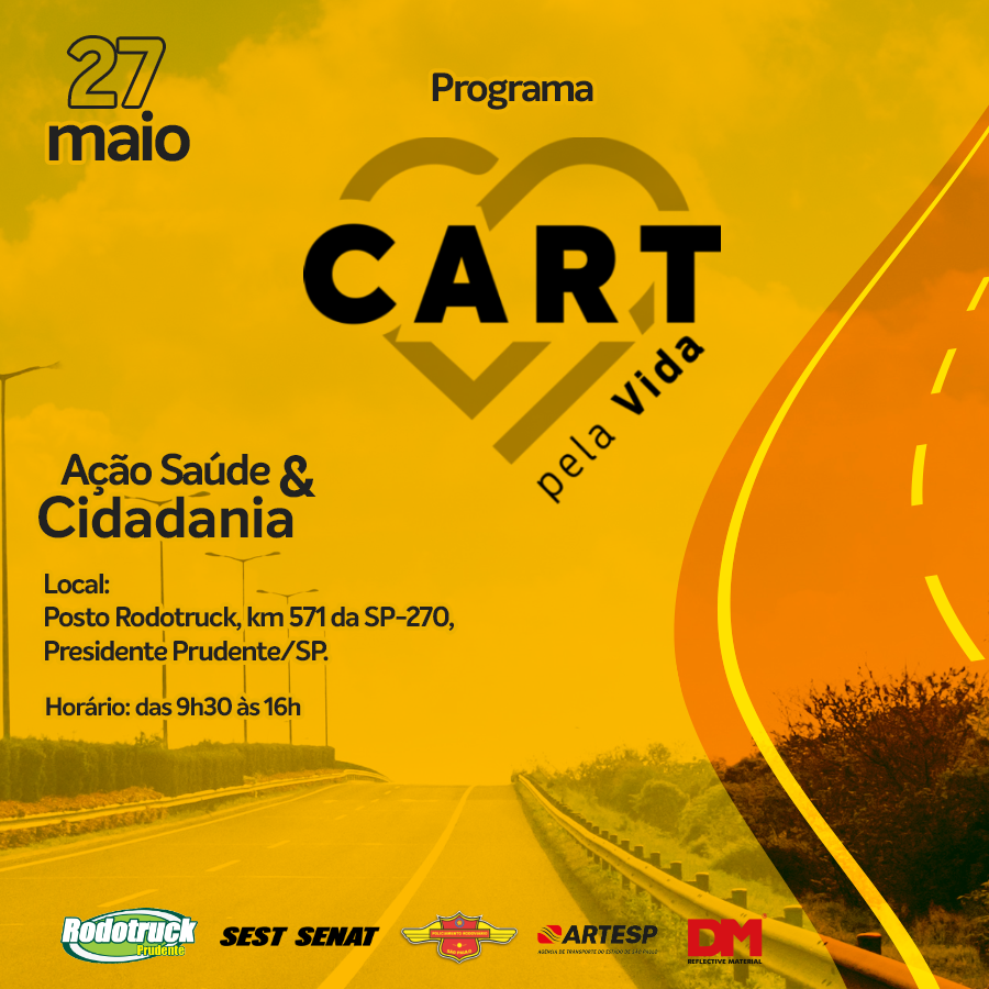 cart_sp's tweet photo. Para fechar as ações em prol do #maioamarelo com chave de ouro, nesta quinta-feira, 27/05, tem a última ação do CART pela VIDA!🎗⭐

#cartsp #cartpelavida #artesp #segurancaviaria #ODSs #PRA #programadereduçãodeacidentes #caminhosseguros #saudeecidadania #maioamarelo https://t.co/ej75KHeqR6