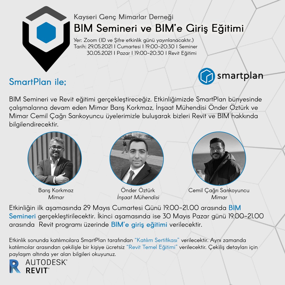 kaygemder's tweet photo. SmartPlan ile BIM Semineri ve Revit eğitimi gerçekleştireceğiz.Etkinliğin ilk aşamasında 29 Mayıs Cumartesi 19.00-21.00 arasında BIM Semineri gerçekleştirilecektir. İkinci aşamasında ise 30 Mayıs Pazar 19.00-21.00 arasında Revit programı üzerinde BIM’e giriş eğitimi verilecektir. https://t.co/oLE0fKD5ys