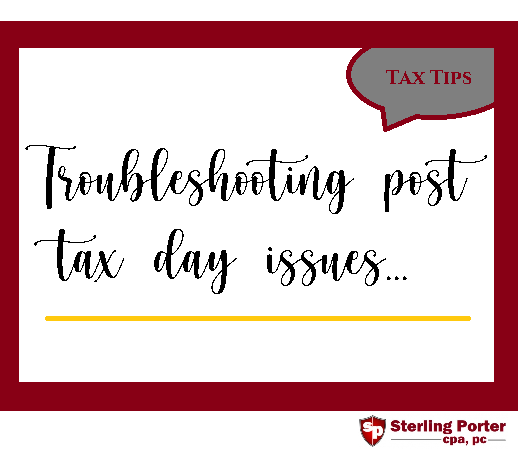 SP2CPA's tweet photo. #TaxTip  Here are a few tips to help address issues after you've filed your taxes.  #PorterPerspective

Learn More:  https://t.co/sxnL1TcUIG https://t.co/2iRGsjyawD