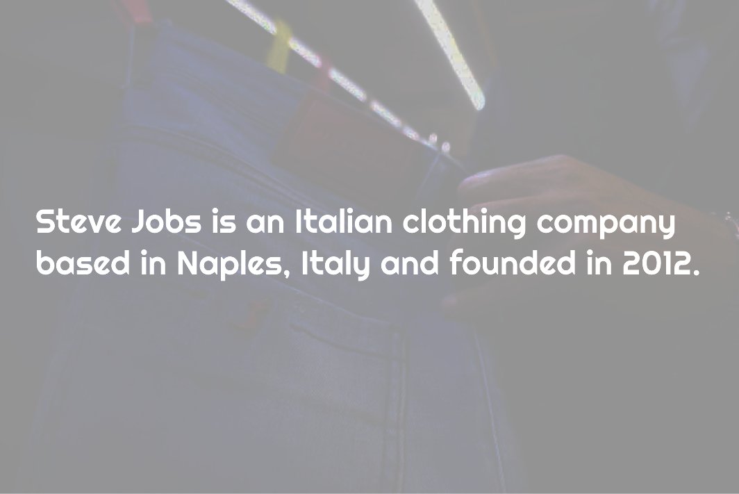 evolutiontech_n's tweet photo. “Steve Jobs” is the name of an Italian fashion label. The company behind the brand was founded in 2012 by two brothers  Vincenzo Barbato and Giacomo Barbato, who discovered the name was never trademarked by Apple. 
#Apple  #stevejobs #italianfashionbrand #trademarked #lawsuit https://t.co/b4xtStck9p