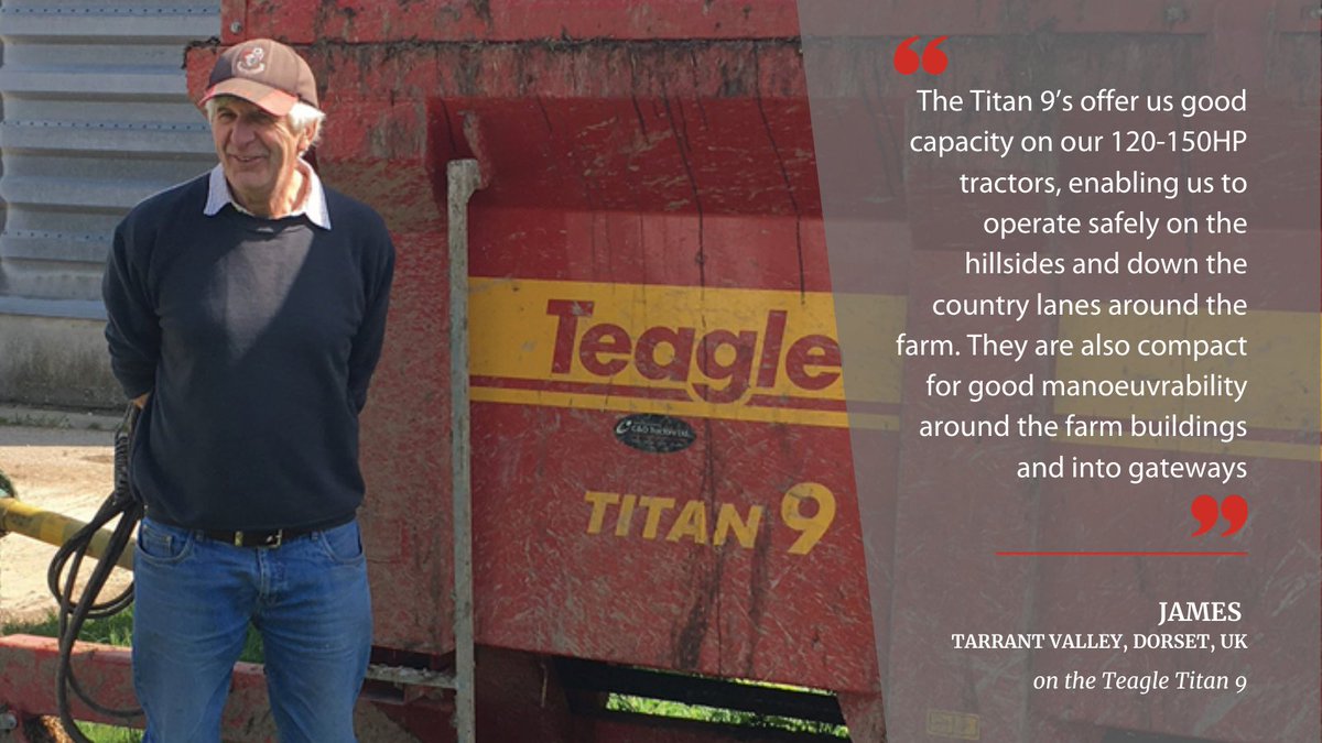 James Cossins farms 2,500 acres on the chalk hills around the Tarrant Valley in mid-Dorset and is the proud owner of two Teagle Titan 9 muck spreaders. This is what he had to say about his purchases: bit.ly/3vkQAmg 
#muckspreaders #Britishfarming #TestimonialTuesday