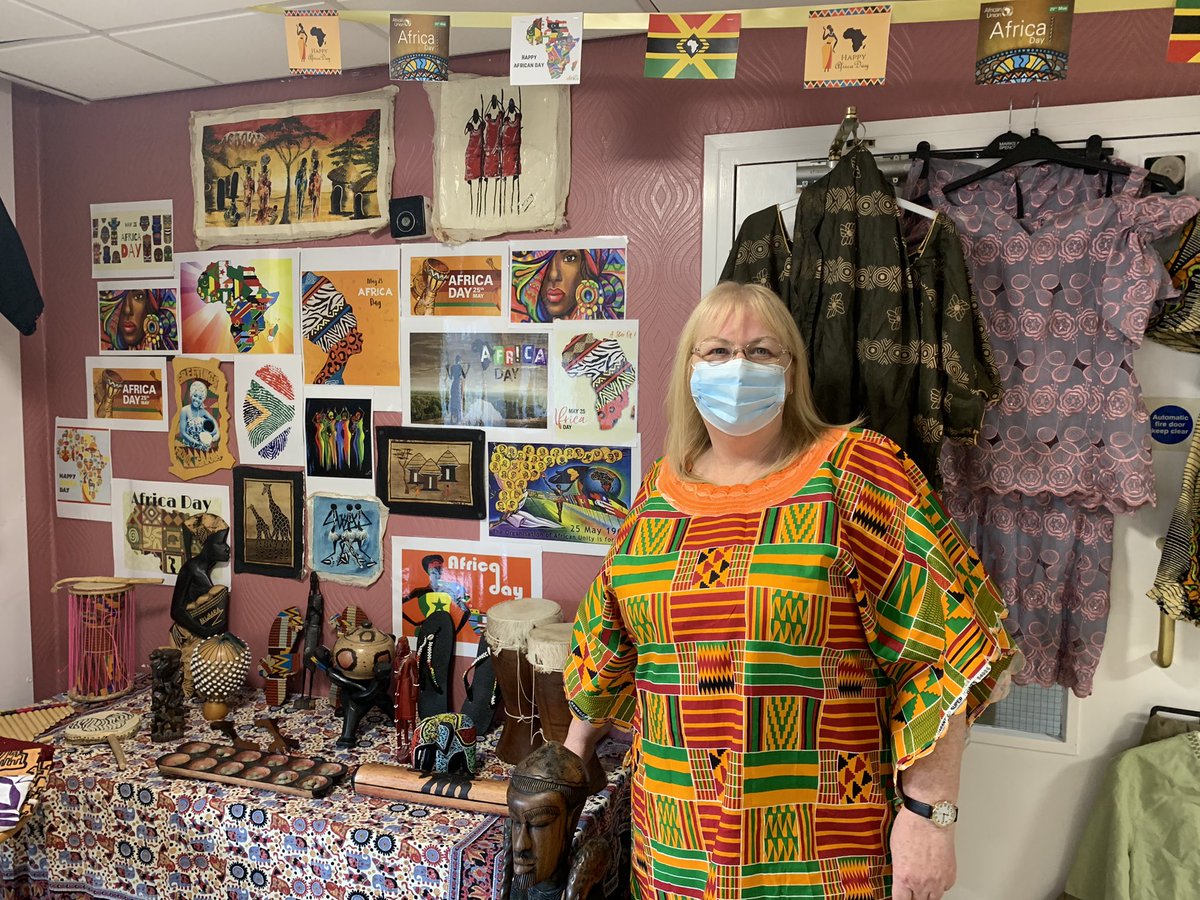 care_lcc's tweet photo. Lesley at Home Lea is all set to celebrate Africa day with customers and staff  #AfricaDay 
#LCCCareDeliveryService https://t.co/0itFWl1R04