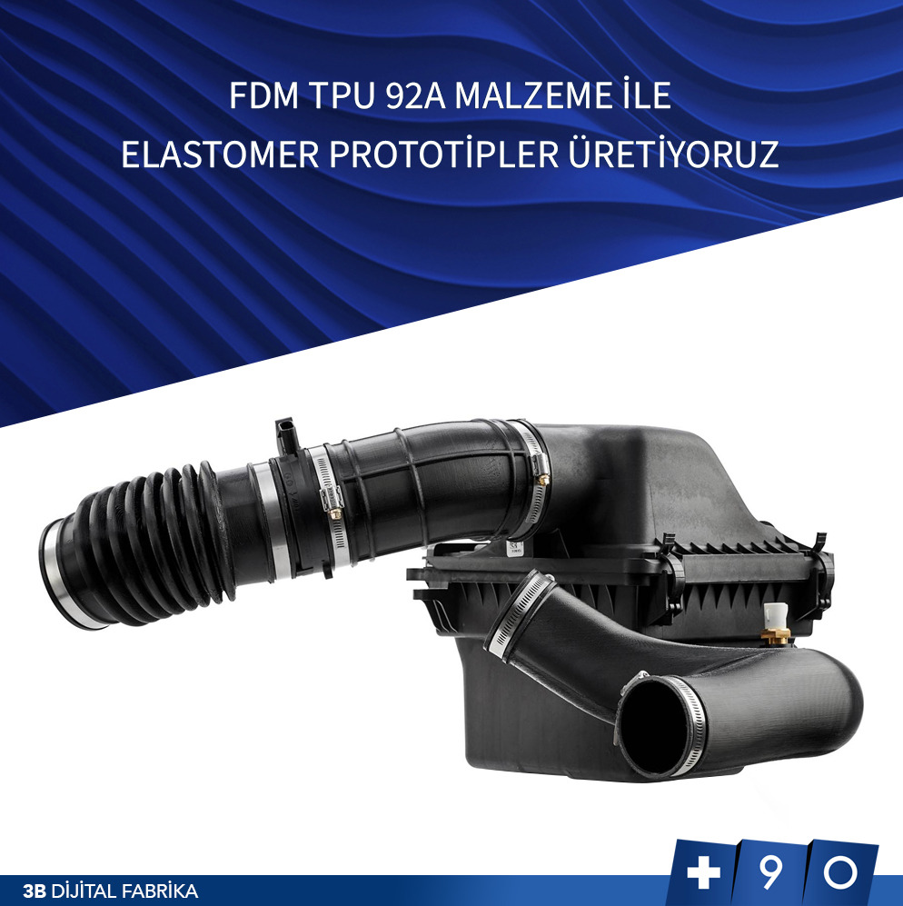 FDM TPU 92A malzeme ile otomotiv sektörü hava giriş hortumları gibi büyük, karmaşık elastomer parçaların prototiplerini üretiyoruz.

teklif@arti90.com e-posta adresimiz üzerinden fiyat teklifi alabilirsiniz.

#3BDijitalFabrika #makeitbetterfaster #fdm