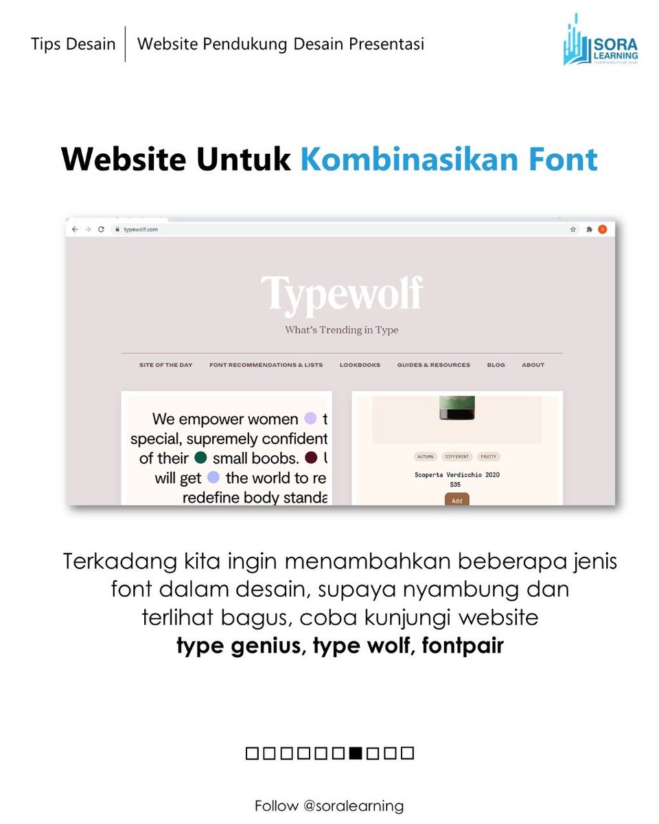 SoraLearning's tweet image. Retweet postingan ini, biar bisa dibaca lagi nanti

#tipsdesign #designpresentasi #designgrafis #soralearning #trainingdesaininfografis #trainingdesignslide #tipsdesignkeren #designkeren #workshoppresentasi #flaticon #pixabay #presentationhack