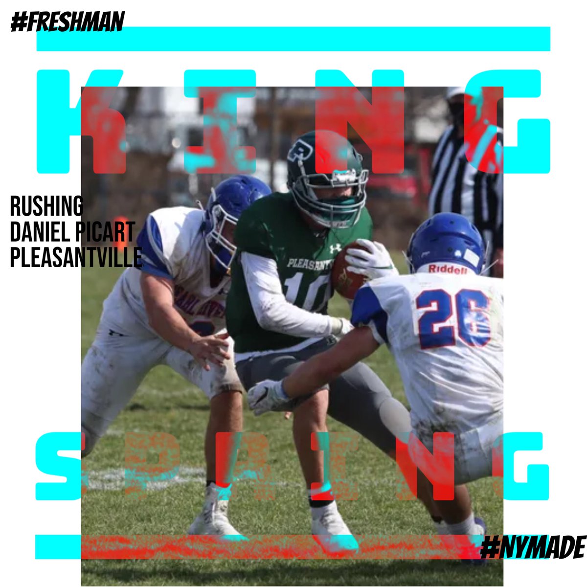 NYMadeFootball's tweet photo. ⭐Freshman Rushing #KingOfSpring Winner⭐
Daniel Picart from Pleasantville High School. #NYmade #GroundKing https://t.co/D7ZeASLKmi