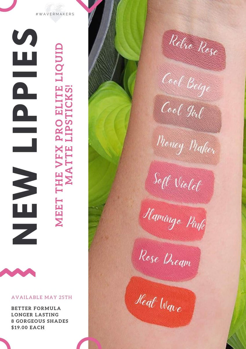 SaraRauter's tweet photo. We have new VFX Pro Elite Liquid Lipsticks releasing in 3 hours at 9am PST! They now have a better formula and last longer! They will sell out fast too! Who needs some? 😍💋💄💋

https://t.co/7pulfuEuTx 

#deals #makeup #love #longlastinglipcolor #liplove #beautiful https://t.co/wGwmtjFbKd