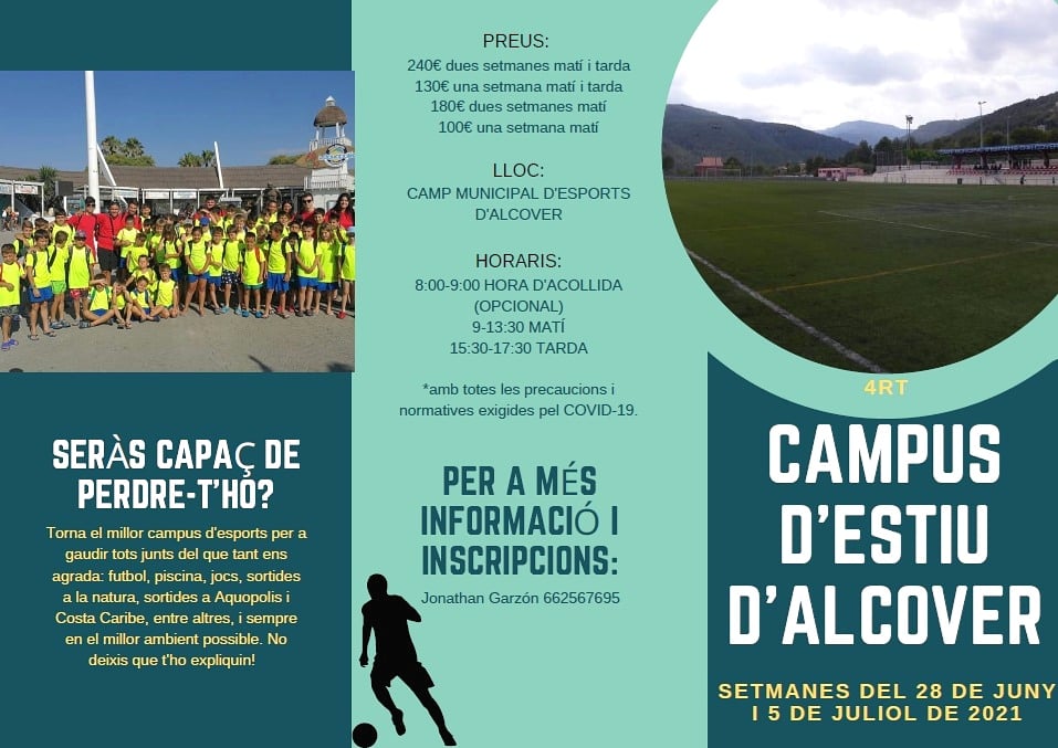 Campus d'estiu del Club Esportiu Alcover. 
Anima't a venir!