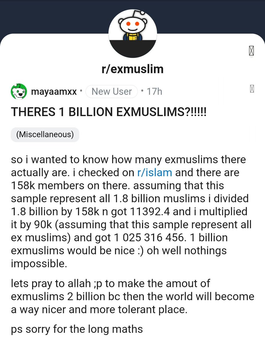 Ex-Muslims Posting Their Ls Online (@exmuslimtakes) on Twitter photo 