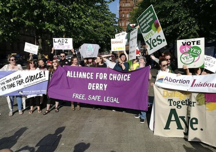 a4cderry's tweet photo. We are so glad that the 8th is gone. That we have decriminalised in the North. 

Those victories are ours. No one can take them away from us. WE. DID. THAT. 

We have much more to do, but we can look back in both relief and resilience. #ReactiveRepeal https://t.co/DASNRcvst5