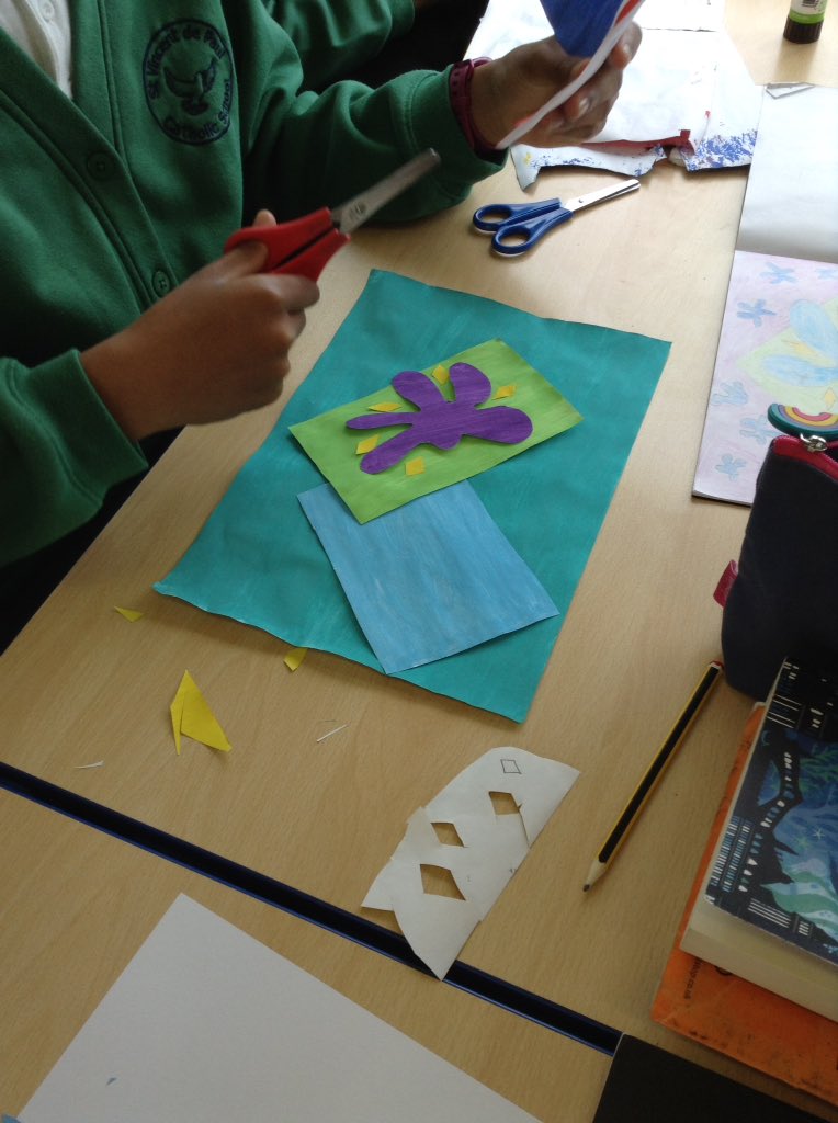 svdp_school's tweet photo. Y6T have begun creating their Matisse inspired cut out art #svdepArt https://t.co/MQmlHHOBYU