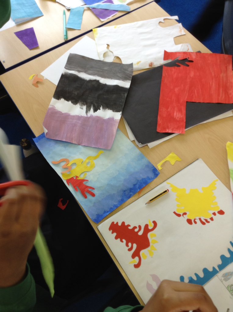 svdp_school's tweet photo. Y6T have begun creating their Matisse inspired cut out art #svdepArt https://t.co/MQmlHHOBYU