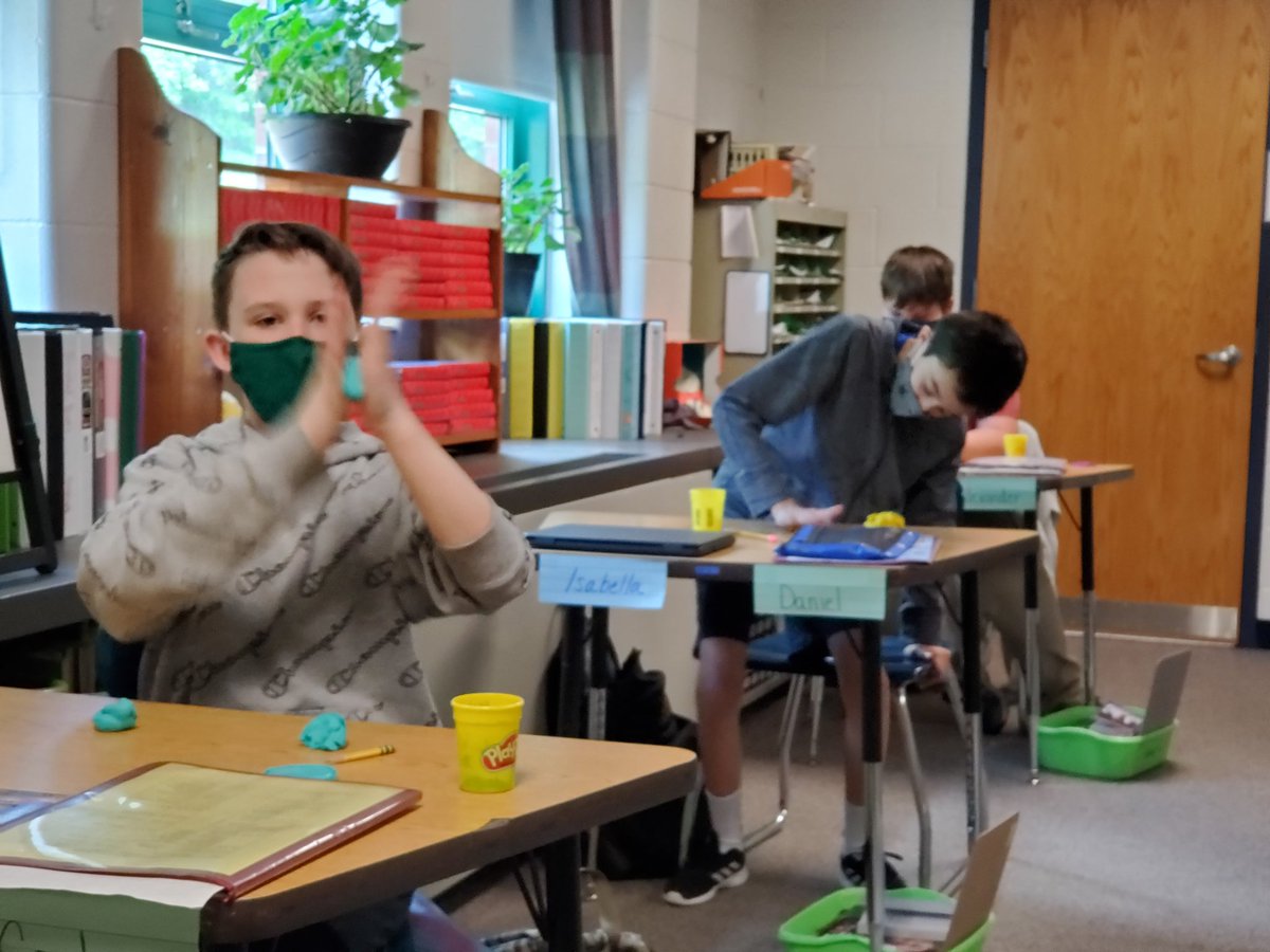 CMSOwls's tweet photo. A little play-doh modeling to practice their vocabulary! #6thgrade @cms_grizzlies https://t.co/nkT7uB2lyP