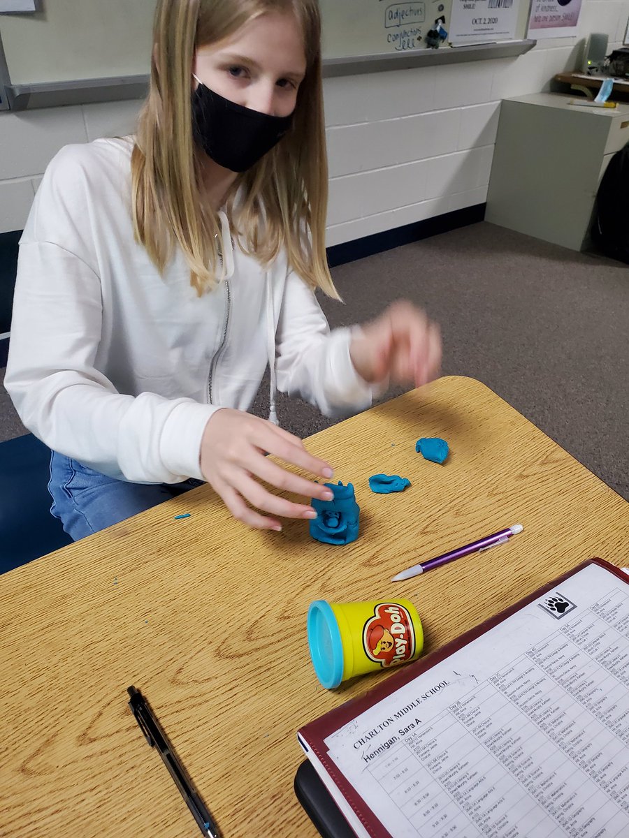 CMSOwls's tweet photo. A little play-doh modeling to practice their vocabulary! #6thgrade @cms_grizzlies https://t.co/nkT7uB2lyP