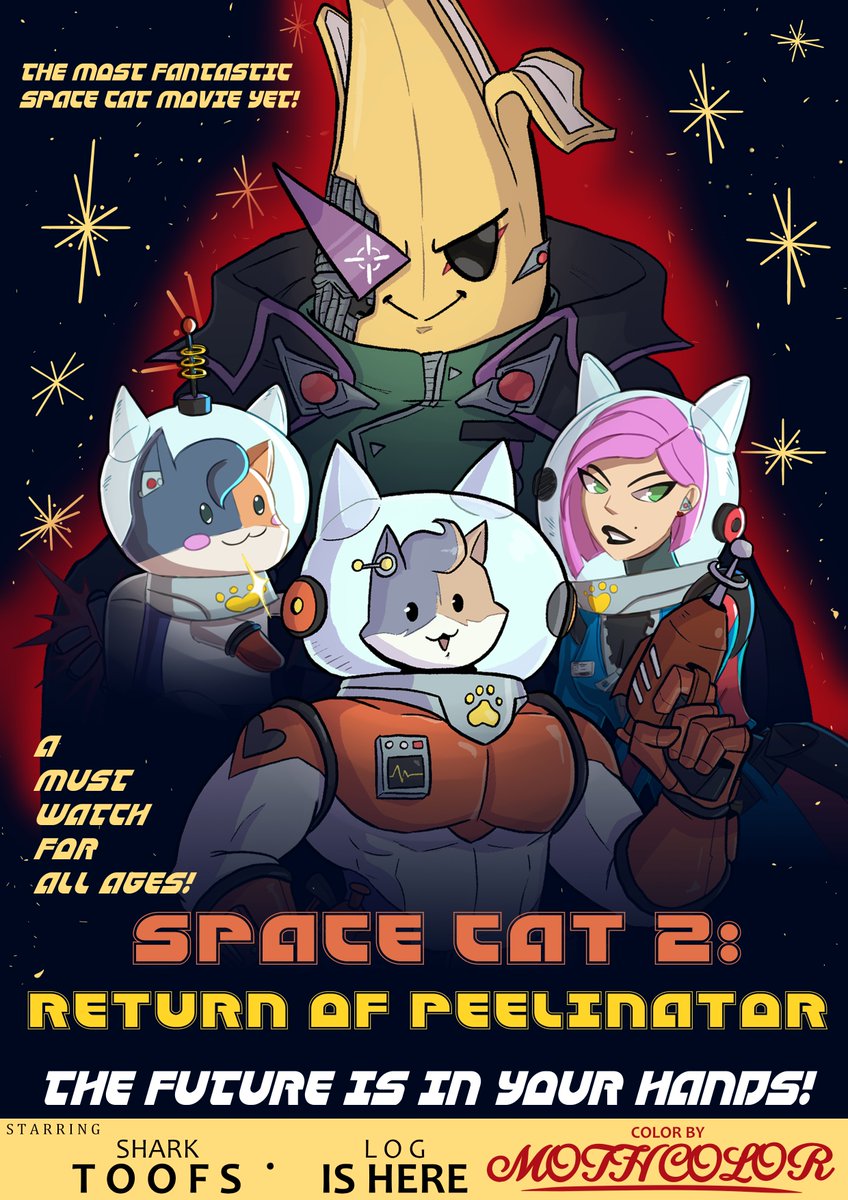 sharktoofs1's tweet photo. SPACE CAT 2: RETURN OF PEELINATOR

Got an amazing opportunity to collab with @logishere on some really fun retro sci-fi skins! It was a blast to work with him and I'm really proud of what we made! The full body shots are included in the comments below! Hope you all enjoy 🐱❤️ https://t.co/hBWKt2mbf4