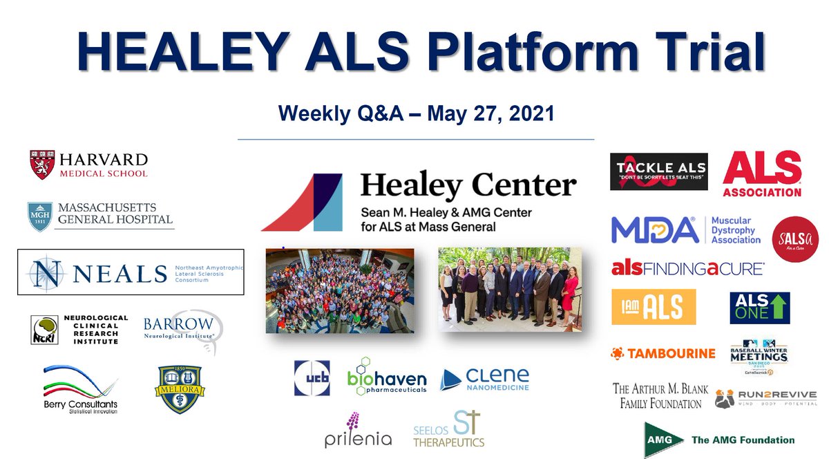 MGHNeurology's tweet image. Please join @PaganoniMDPhD and @MeritCudkowicz on Thursday, May 27th at 5:00pm Eastern for updates and Q&amp;amp;A about the HEALEY ALS Platform Trial. #HealeyHope

partners.zoom.us/webinar/regist…