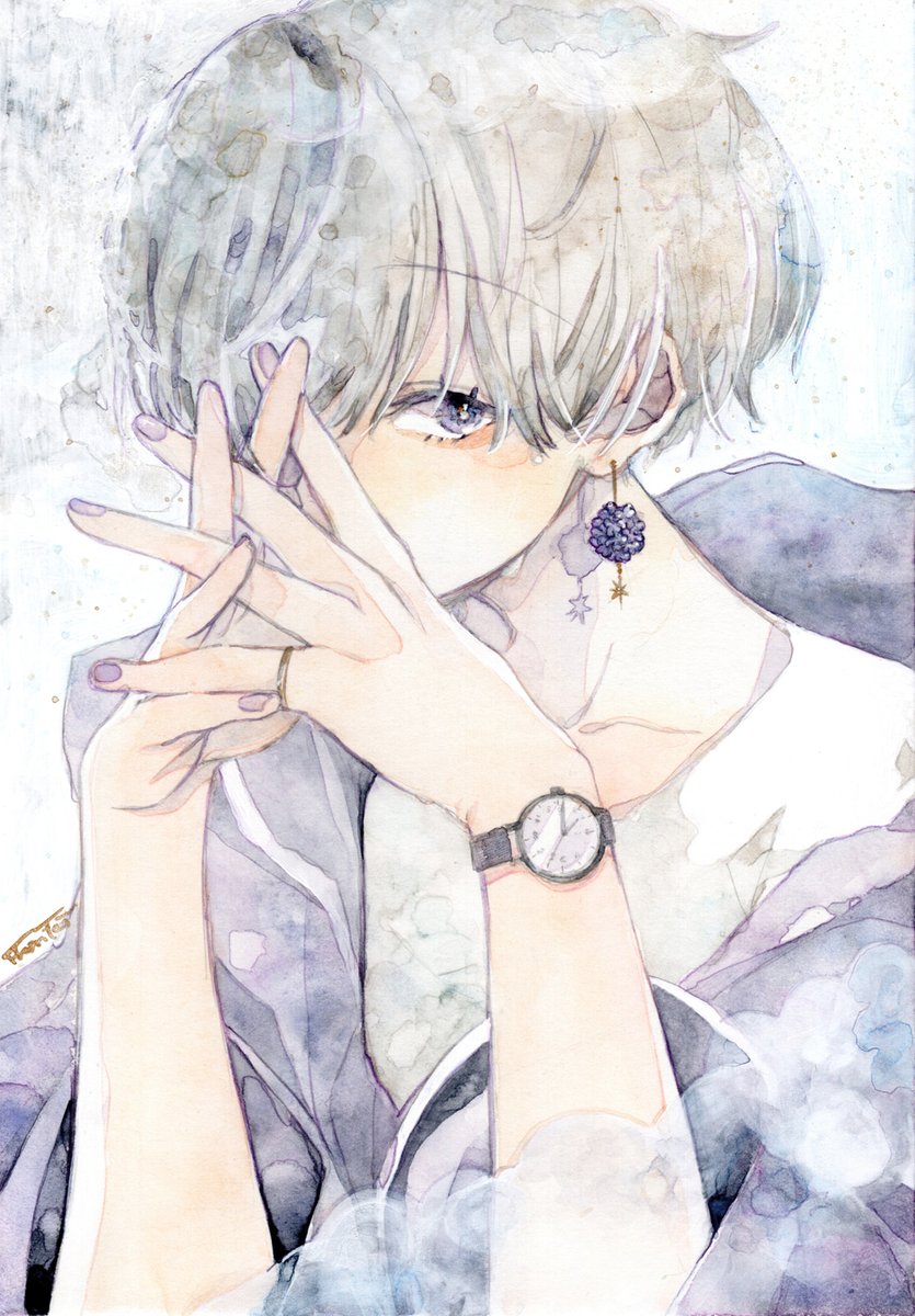 雨上がり 君は輝いてみえて 針子イラスト倉庫 針子 ミニ色紙展のイラスト