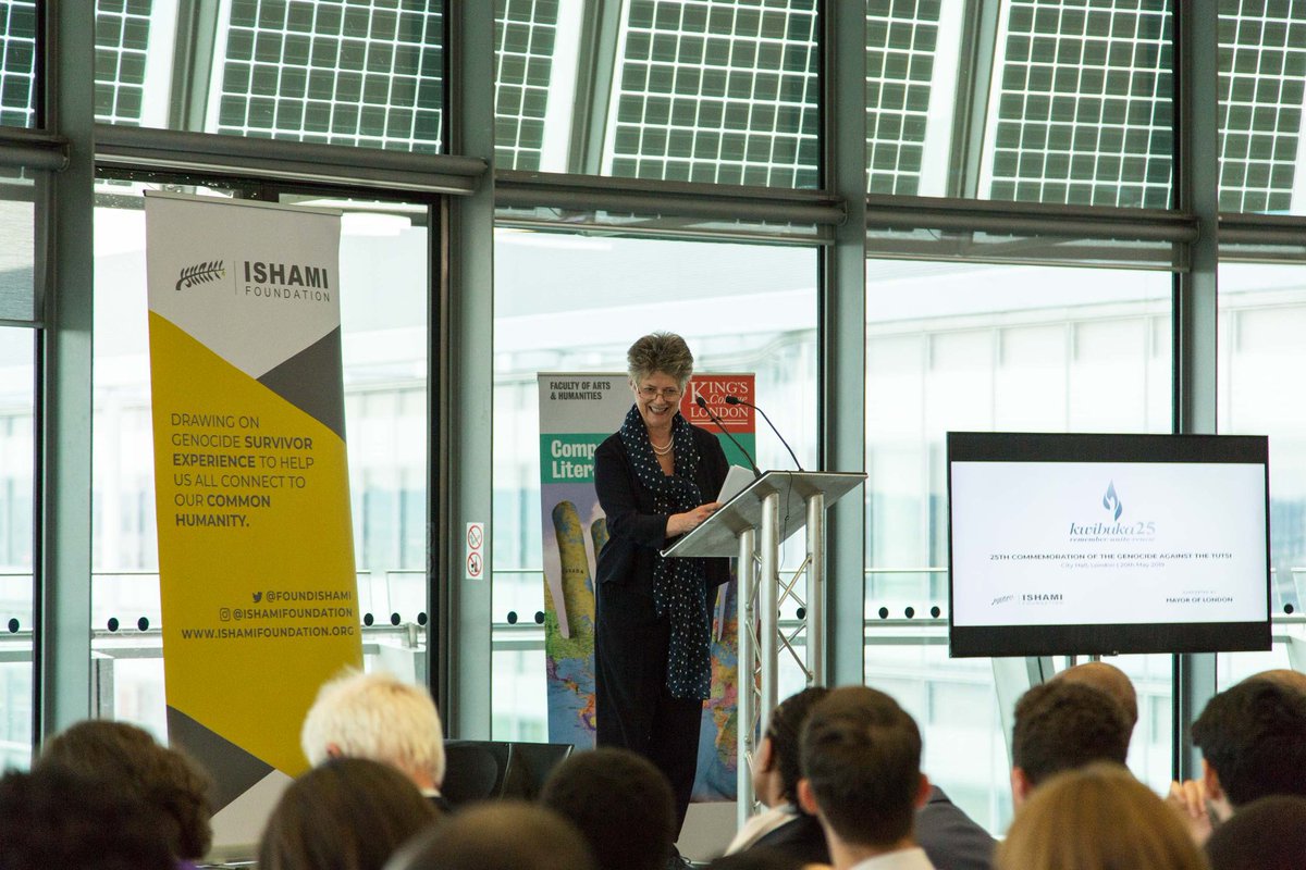 FoundIshami's tweet photo. #Flashback to #Kwibuka25 at City Hall in London: This is what @lindamelvern said "The warnings were numerous. But once the killings began, nobody gave the killers reason to pause." #RememberWithRwanda #Kwibuka27 https://t.co/Lh7yQFsfQQ