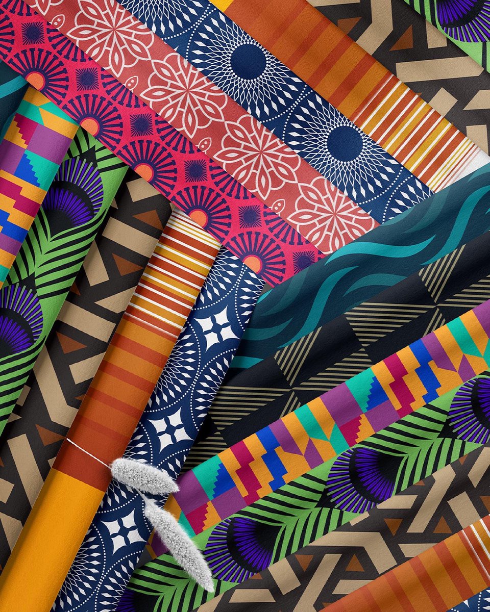 I’ve been exploring the graphic systems embedded in African textiles. 

Here is an ongoing labor of love that l have been slowly illustrating &amp; vectorizing, presented in a photorealistic manner. 

More:

instagram.com/p/CPS9afvDJ3i/…

Happy Africa Day! 

Typeface by <a href="/Sebastiangary1/">Tapiwanashe S. Garikayi</a>